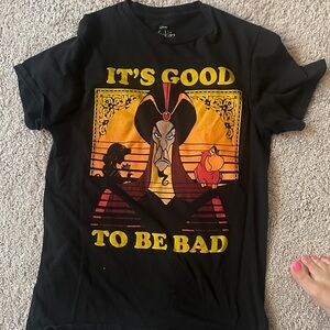 Disney Black Graphic Tee with Jafar and Sunset Yellow Accents